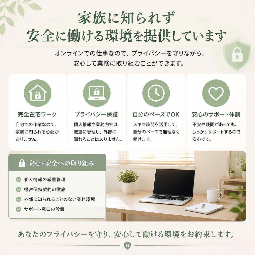 30代女性必見！家族に知られず安全に稼げる仕事がここに！