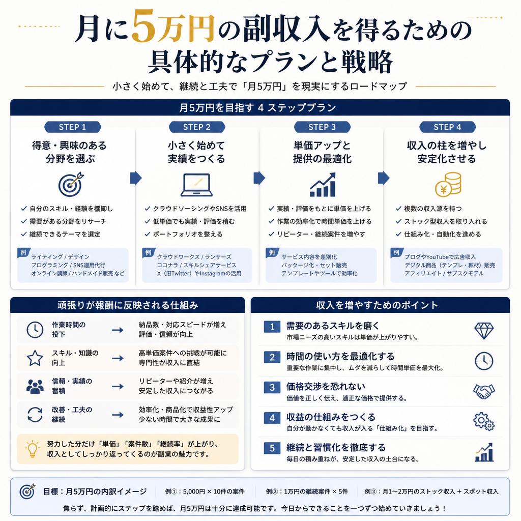 月5万円を目指す具体的な方法